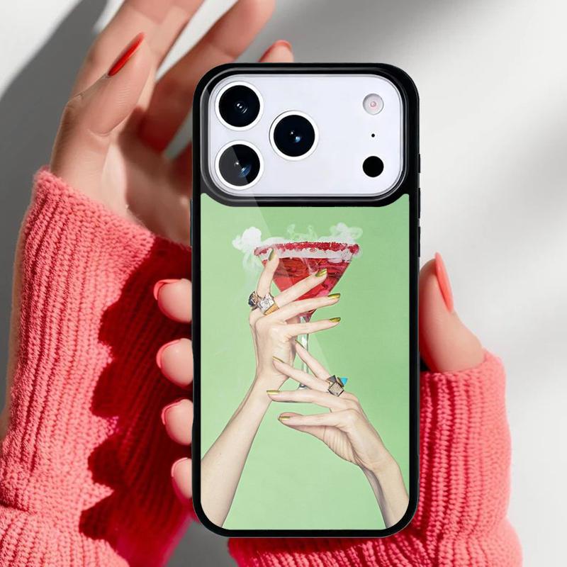 Rotwein Glas Handyhülle für iPhone 17 Air 16e 15 14 13 Pro Max Rückseite für 12 11 Pro Coque