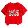 Potdemiel Estate Nuova T-shirt in Puro Cotone con Stampa Pikachu per Bambini, Ragazzi e Ragazze, T-shirt per Bambini Comoda e Traspirante