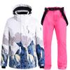 Erkek Kadın Kayak Elbisesi Kış Açık Sıcak Rüzgar Geçirmez Su Geçirmez Kayak Snowboard Takım Elbise Kadın Erkek Kayak Ceket Kayak Pantolon Snowsuit