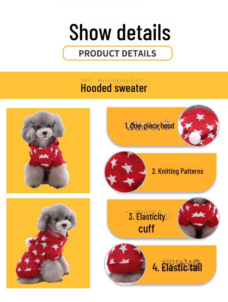 Festive Dog Sweaters: Snowflake, Christmas, Halloween, and Elk Designs