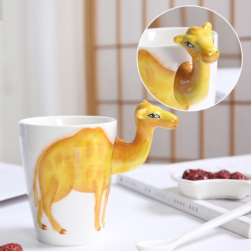 Cartoon 3D Alien Animal Tea Cups Animal Dinosaur Ceramic Coffee Cup Birthday Gift Office Mug Kitchen Dining Bar Drinkware Cups