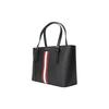 Bally Classic Casual Commuter Vintage Red And White Striped Leather Tote Bag Women tote bags Black 6211738-BLACK