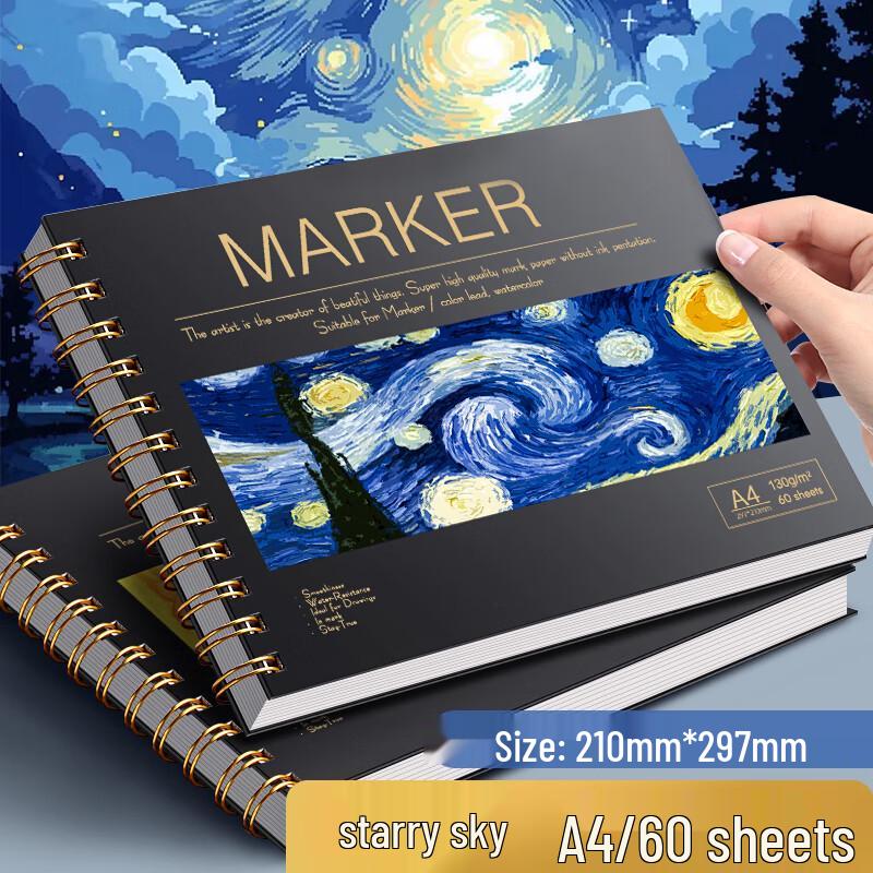 Hardcover Spiral-Bound Marker Sketchbook