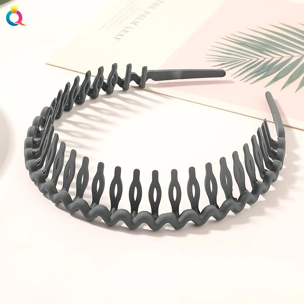 Einfaches mattes Kettengewelle gezahntes Haarband Finishing für abstehende Haare Kopfband Outdoor Haarreifen zum Gesichtwaschen Kopfbedeckung Haarschmuck