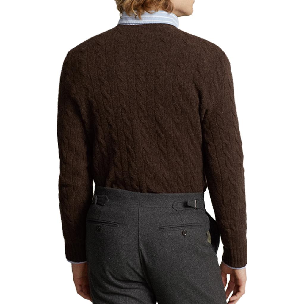 Polo Ralph Lauren FW23 Ensfarget Rund hals Casual Genser Herregenser Brun MNPOSWE16821636-200