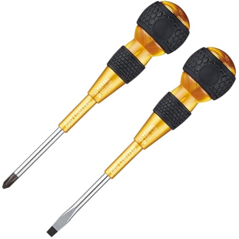 VESSEL (Vessel) Ball Grip Screwdriver Premium Set of 2 (Gold) 220-2PS-PGL