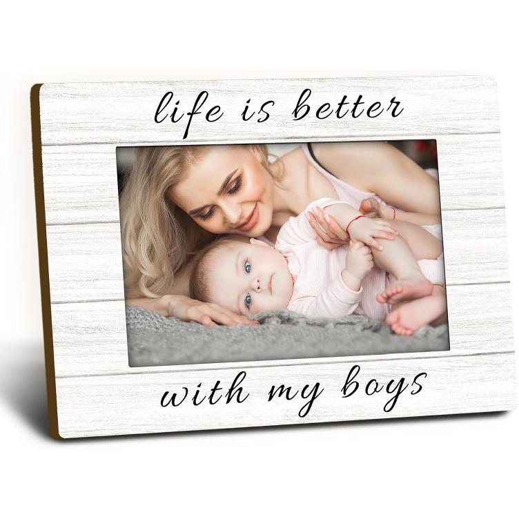 Mother Daughter Wood Picture Frames 4x6, Mother Daughter Wooden Picture Frame, Mom Birthday Gifts, Mom Dad Picture Frame from Daughter, Life Is boys