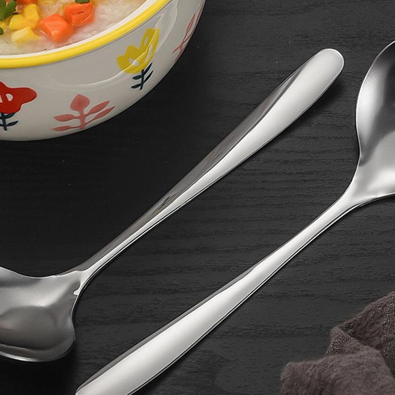 Paslanmaz Çelik Kaşık Uzun Saplı Yemek Kaşığı Pot Çorba Kepçesi Ramen Erişte Kepçe Mutfak Sofra Pişirme Gereçleri