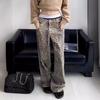 American Retro Leopard High Waist Baggy Jeans Women's Casual Pockets Hip-hop Pants  Spring Y2K Oversiz Panther Denim Trouser
