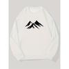 Men's Casual Round Neck Sweatshirt, Snow Mountain Graphic Print Pullover