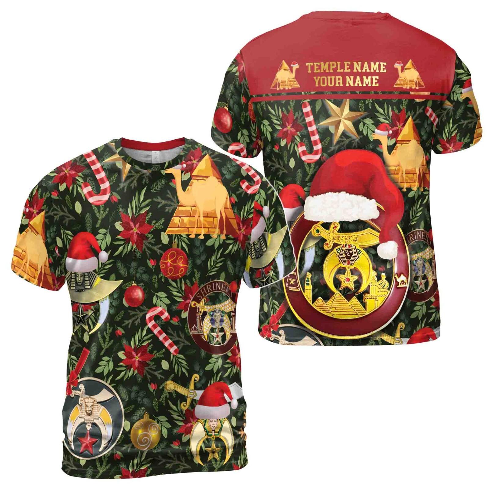 Personalized Noble Shriner Merry Christmas Men s T-Shirt S-5XL XL