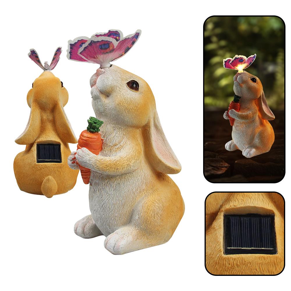 Animal Solar Garden Light Outdoor Yard Decoration Waterproof Statue Light Peacock Rabbit Elephant Turtle Banquet Party Decor