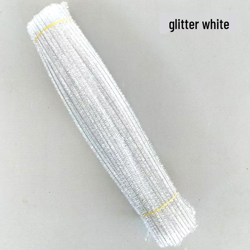 30CM Glitter Chenillepiprensare för DIY-hantverk - 100-pack