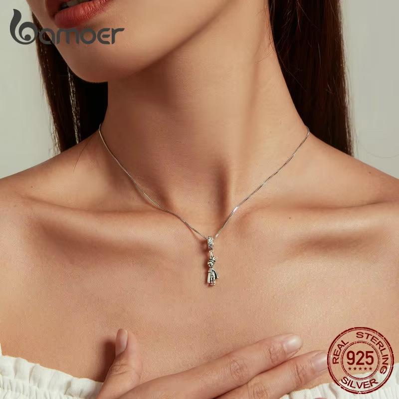 BAMOER 925 Silver Prince of the Sea Pendant Charms for Bracelet or Necklace 925 Silver Beads Bijoux DIY
