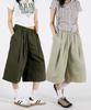 Eum Women'S Cut-Out Cotton 7/8 Length Bermuda Elastic Pants 3 Colors