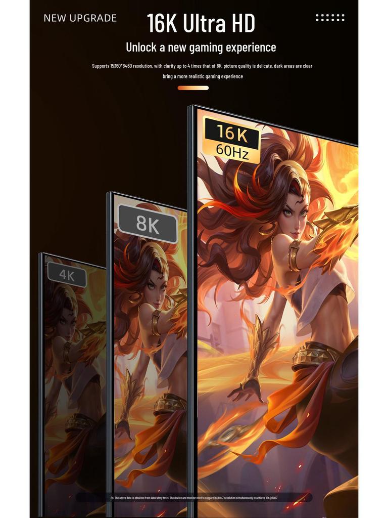 DP 2.1 Cable: 16K Esports, 8K/4K 240Hz, Compatible with DP1.4 Graphics Cards