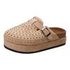 Women'S Suede Clogs Leather Mules Cork Footbed Sandals Shoes With Arch Support Slippers Rhinestone Bohemian Beach Footwear