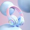 Auriculares Bluetooth Inalámbricos Auriculares con Luz Multicolor con Micrófono Se Puede Insertar Tarjeta SD Auricular Estéreo HIFi