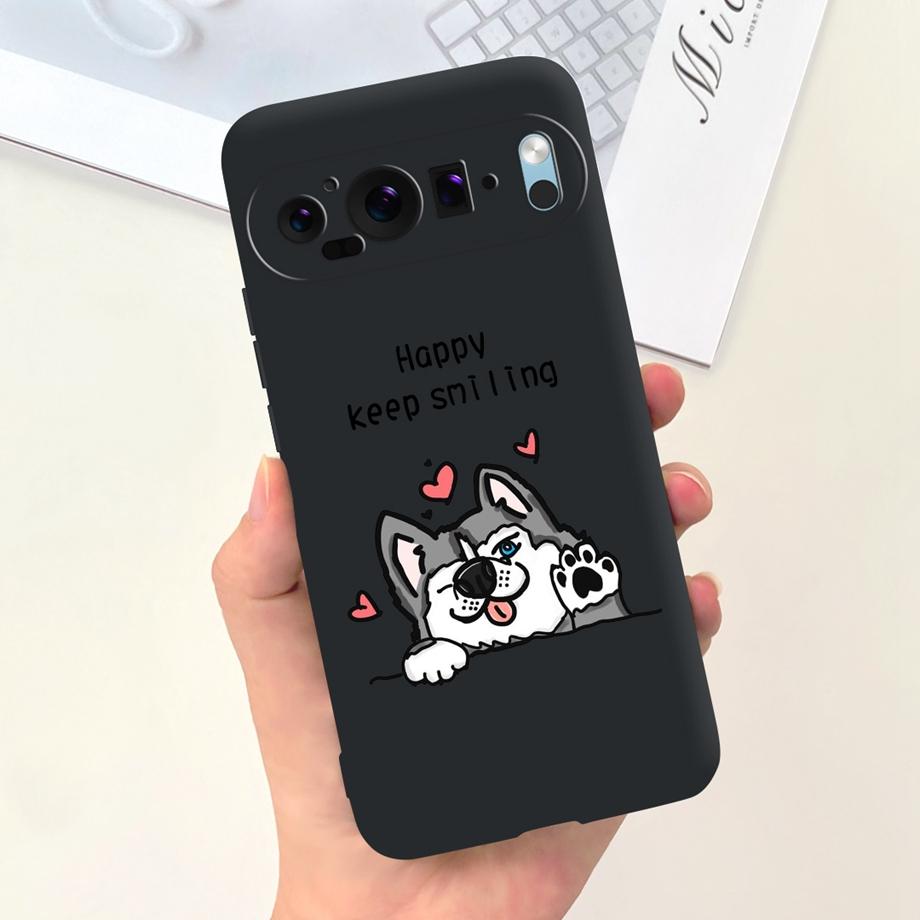 Cartoon Black Cat Cool Style Phone Case For Google Pixel 9 9Pro 7 6 6a 6Pro Coque Fundas Ultra Soft Silicone TPU Bumper Cover