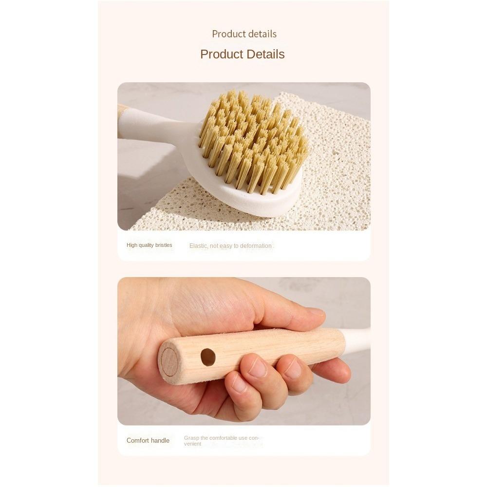 Jianma kartáč, Dřevěná rukojeť, Kartáč na mytí hrnců, Multifunkční dlouhá rukojeť, Kuchyňské čištění, Kartáč na nemastné hrnce, nádobí, mísy