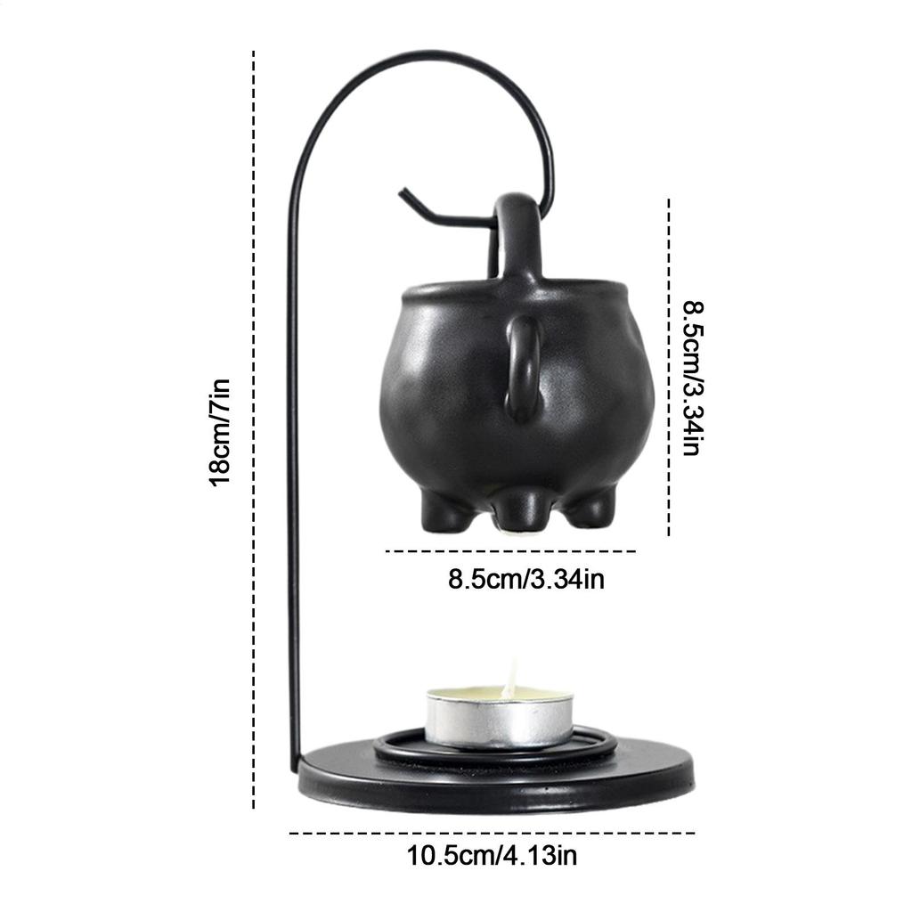 Wiszący Kociołek Czarownicy Kształtny Piecyk Aromaterapeutyczny Ceramiczny Gotycki Kociołek Z Uchwytem Dyfuzor Olejków Palnik Aromaterapeutyczny