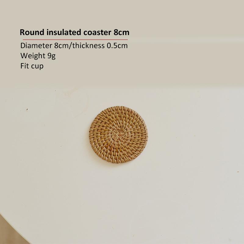 

8-20 см ручная работа плетеный ротанг подставка многоцелевой теплоизоляционный коврик набор анти ожог круглый коврик для чашки чая домашняя кухня принадлежности 8-20CM