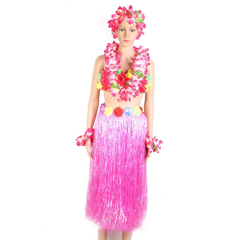 80cm Hawaiian Hula Skirt Set: Single/Double Layer for Children & Adults – Perfect for Performances & Seaweed Dance