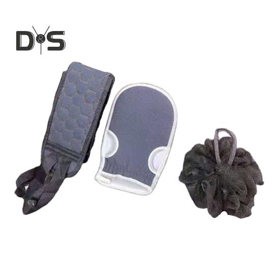 

3 шт./набір банних рушників Назад Скруббер Луфа Mud Mitt М’яч для ванни Подовжений ремінь Зволожуючі рукавички Повний набір для ванни