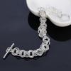 Fashionable Korean-Style Triple Circle Bracelet in Electroplated 925 Silver