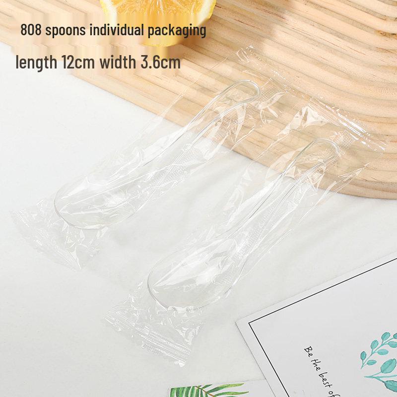 ZISIZ Individually Wrapped Heavy-Duty Disposable Plastic Spoons