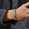 Vnox Retro Imitation Natural Blue Stone Bead Bracelets for Women Men, Elastic String Bracelet Jewelry Trend Bohemian Accessories