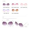 Rimless Sunglasses Women Ocean Water Cut Eyewear Women Men Trimmed Lens Metal Curved Temples Sun Glasses Female Uv400