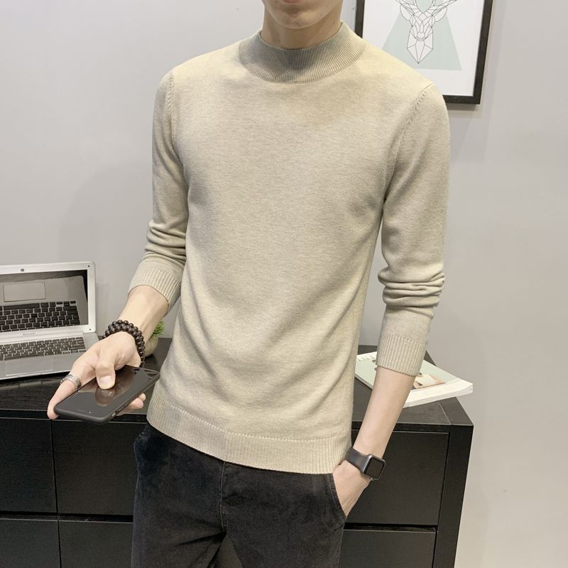 Autumn and Winter High Quality Men's Sweater Sweater Men's Pullover Half High Collar Soft and Warm Knitted Sweater