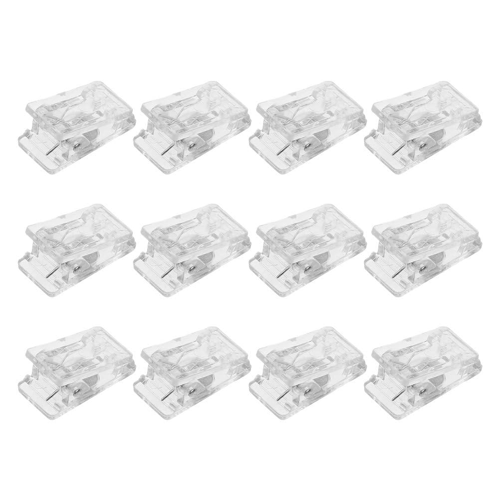 TEHAUX Magnetic Super Strong Stylish Clips for Name and more Perfect for and Home Use Clips, 12pcs, Magnets, Transparent, Whiteboards, Tags, Photos,