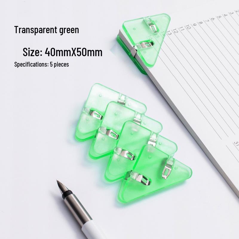 Transparent Triangle Corner Paper Clip - Office & Student Organizer