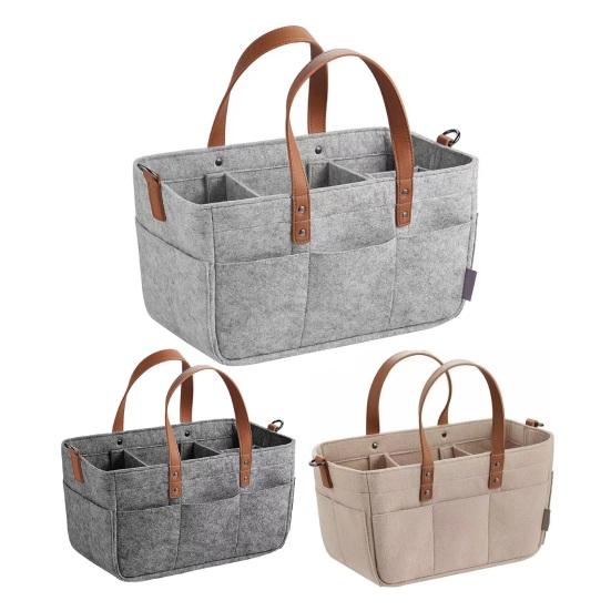 Babybleieveske Organizer Filtmateriale Stor Kapasitet Justerbar Plassoppsett Funksjonell Babyutstyrsorganisator