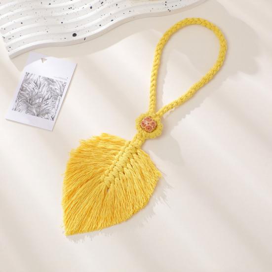 No Drill Curtain Holder Braided Leaf Tieback Boho Cotton Rope Holder