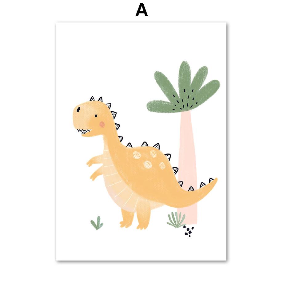 

Бохо мультфильм лапа динозавра детская настенная живопись на холсте для мальчиков и девочек плакаты на скандинавскую тему и принты настенные панно декор для детской комнаты 40x50cm No Framed