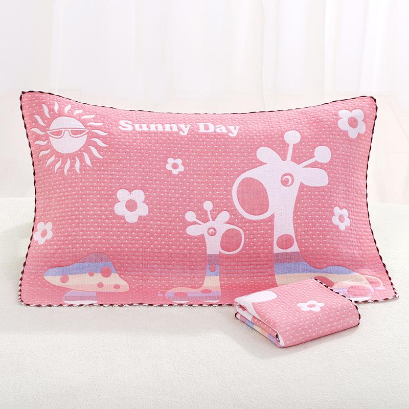 Sada povlaků na polštář a ručníků z čisté bavlněné gázy - Měkké, prodyšné, savé, nepouštějící vlákna (Sada 2)