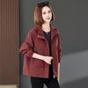 Ankola Women's Red Hooded Short Jacket, 2025 New Casual Spring & Autumn Plus Size Petite Style