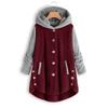 Women's Fashionable Warm Fleece Solid Color Patchwork Hoodie Casual Jacket