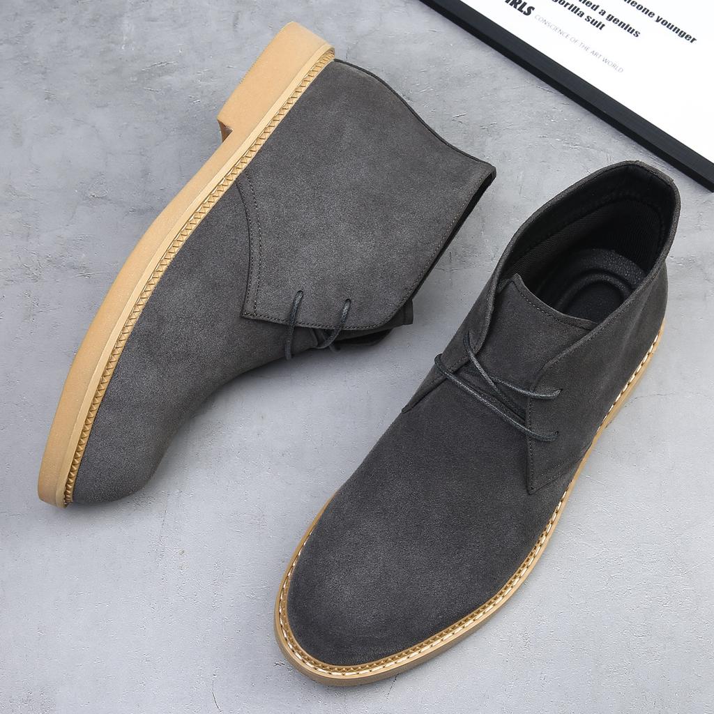 Desert Boots Men's Large Size 47 48 Martin Boots Men's High-top British Retro Leather Trend Versatile Casual Leather Boots