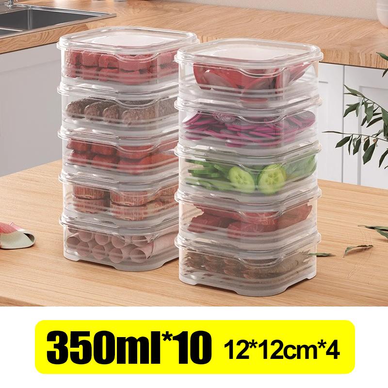10/1pc Refrigerator Storage Box Food-Grade Meat Fresh-keeping Box Transparent Home Kitchen Vegetable Fruit Sealed Small Crisper