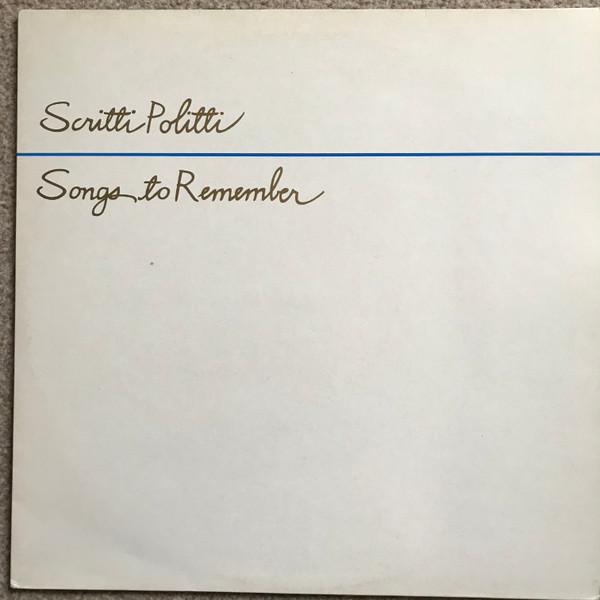 

LP Record SCRITTI POLITTI - Song To Remember ROUGH20 ROUGH TRADE 1982 UK Rock Used