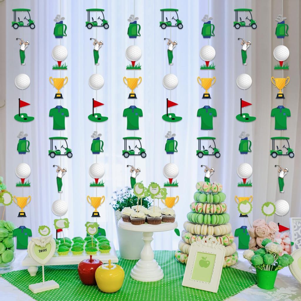 Golf Party Decorations - 8PCS Golf Themed Cart Hanging Garland Birthday Decoration Golf Decor for Sports Themed Supplies for Boys Men