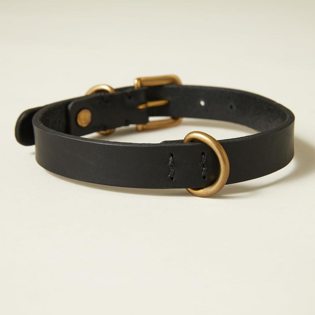 We Original All Leather Collar Black GOOD MANNERS DOG SERIES - (XL) /