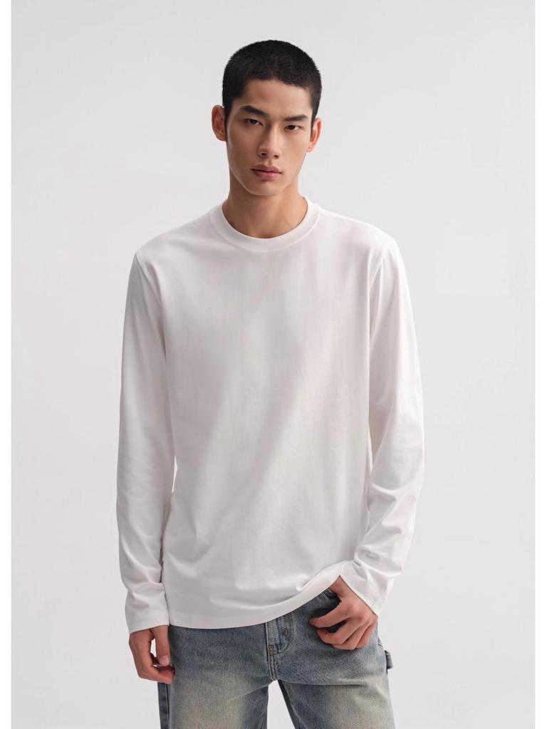 Men's Heavyweight Long Sleeve Cotton T-shirt: Versatile, Loose-Fit Base Layer for Autumn/Winter 2025