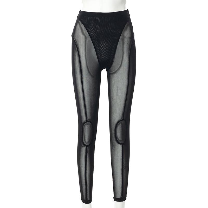 Bobbi K21PT668 Multi-color Women's European & American 2021 Fall/Winter Fashion Tight See-through Mesh Leggings