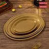 Retro Japanese Egg-Shaped 304 Stainless Steel Tableware Plate - Distressed Oval BBQ Cafe Tray