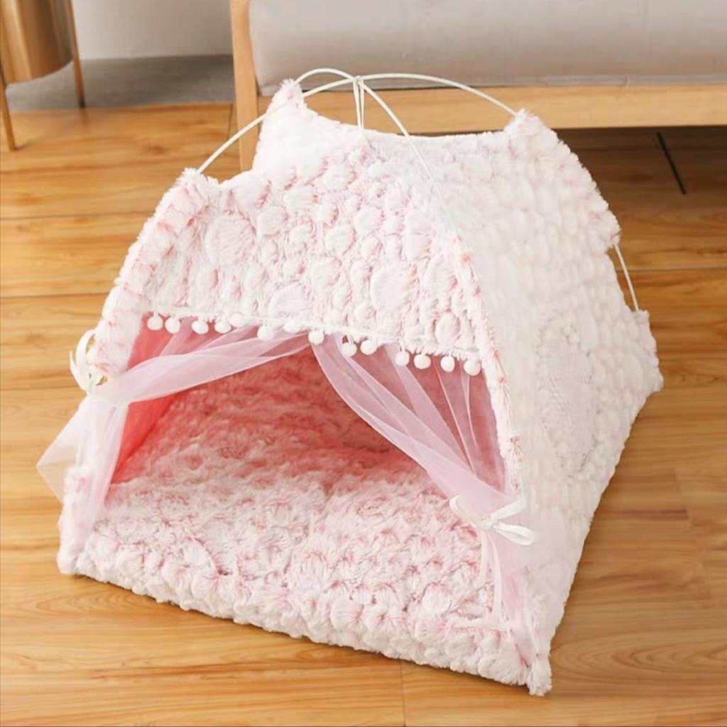 Sweet Princess Cat Bed, Foldable Tent, Dog House, Kitten Basket Beds, Cute Cat Houses, Home Cushion, Pet Kennel Products